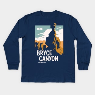 Utah Bryce Canyon National Park  Retro Vintage Design Kids Long Sleeve T-Shirt